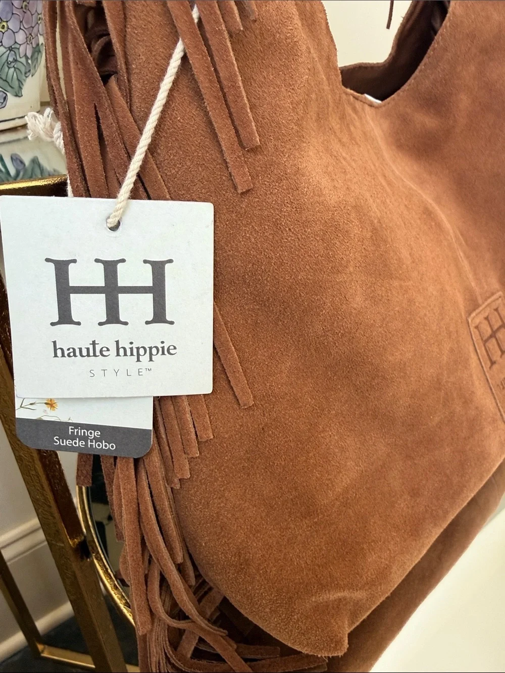 Haute Hippie Brown Suede Hobo Shoulder Bag